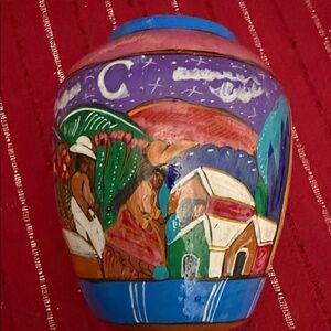 Colorful Hand-Painted Ceramic Vase